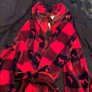 red and black VS PINK robe